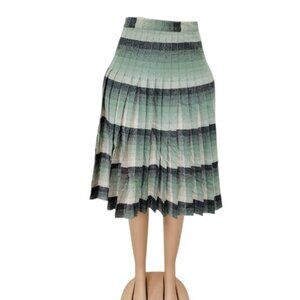 Pendleton Women's Green Plaid Turnabout Wool Reverse Knee Length A-Line Skirt M